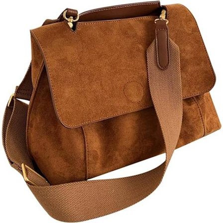 (Brun) Damväska för kvinnor Justerbar axelrem Frostad S