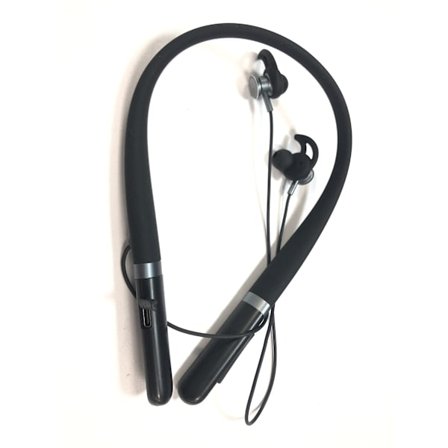Halsbåndshøretelefoner med ANC, hurtiglading, doble tilkoblinger Svart