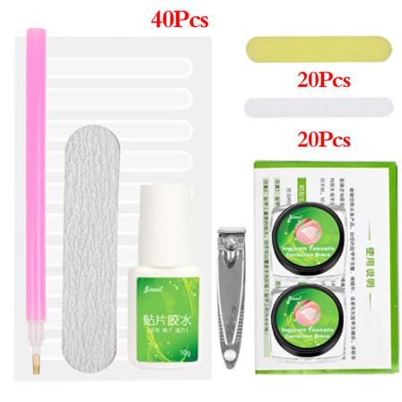 Inåtväxande Tånagel Korrigering Tå Nagelbehandling Elastisk Lapp