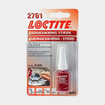 Bloqueador de roscas / sellador de roscas de alta resistencia Loctite 2701, 5 ml