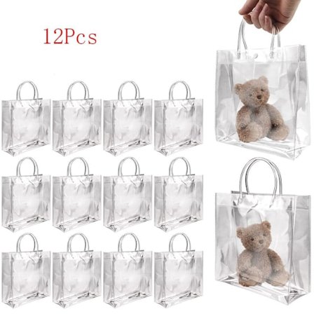 12 stk gaveposer med håndtak Klar plast gaveposer Shopping