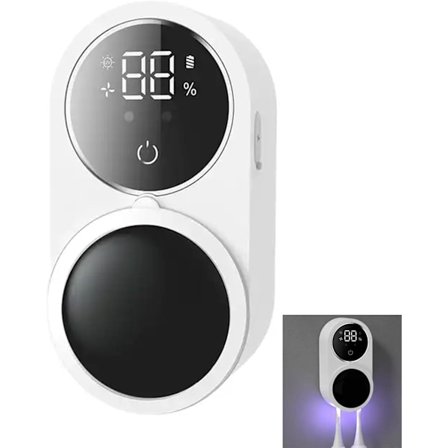 UV Tandbørste-desinficering, UV Sterilisering Tandbørsteholder, Væghængt Tandbørsteholder med Steriliseringsfunktion, Til