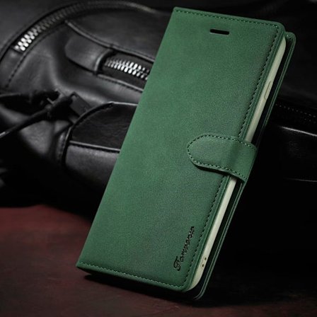 Etui til Samsung A72 grøn Mat Flip Wallet Kort