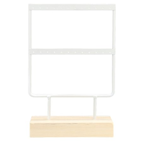 24 hull Elegant metall smykkeoppbevaringsstativ Øredobber Halskjede Display Stativ Organizer for HomeWhite