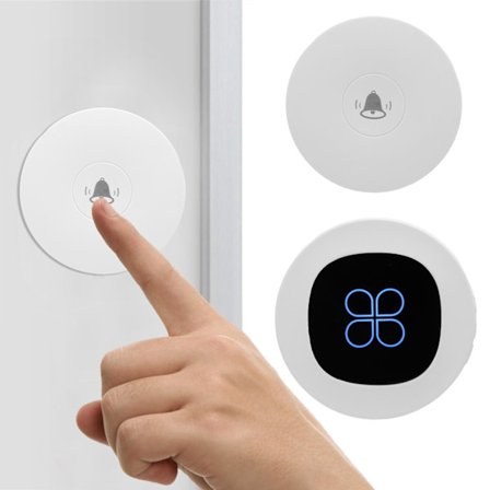 Självförsörjande Trådlös Dörrklocka Vattentät Dörrklocka med 58 Melodier LED-blixt för Hemmet Företag EU-kontakt