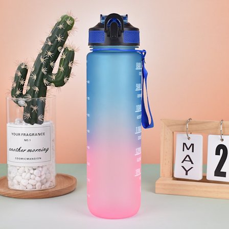 Sports Vandflaske 1L Lækagesikkert Design Vandflaske, BPA-fri Plastik Drikkeflaske til Teenagere, Voksne