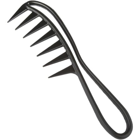 Bredtandad Kam, Hajkam, Professionell Frisörkam, Herrkam, Antistatisk Kam för Lockigt Hår (Svart)