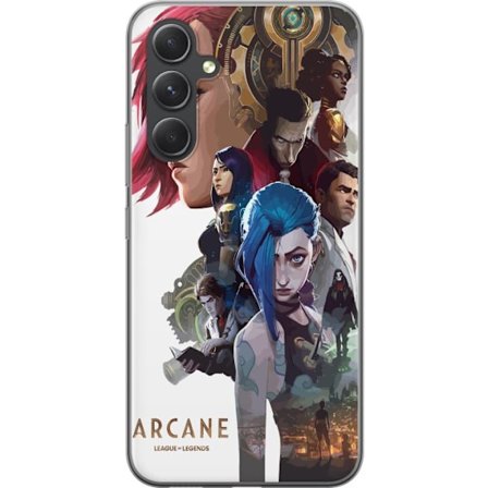 Yhteensopiva Puhelinkuori Samsung Galaxy S24 Arcane League of Legends juliste Netflix LoL anime-hahmot Jinx Vi pelifanitaide fantasiasuunnittelu