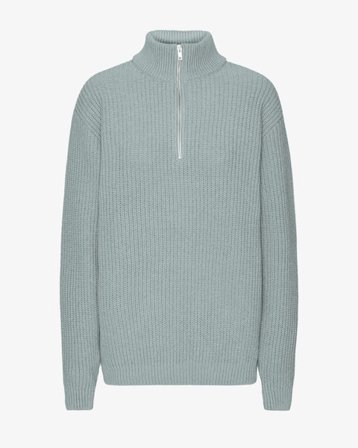 Merino Quarter Zip - Steel Blue - Female - S - Sustainable material - Ethical production