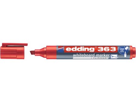 edding Whiteboardpenna 363 snedskuren spets 1–5mm röd - Lyreco - Kontorsmaterial - Pennor - Whiteboardpennor - Skuren spets