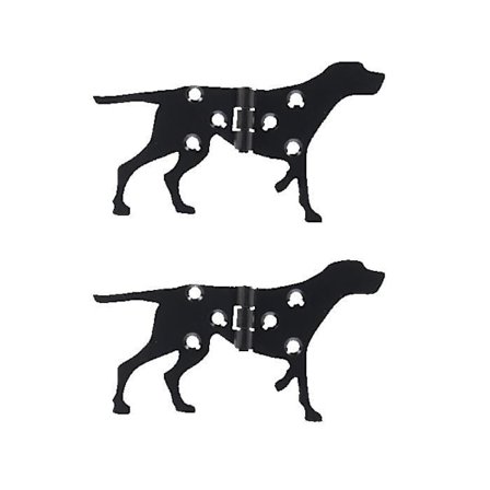 Sæt af 2 hundehængsler - Højre - Sort - L 12 cm