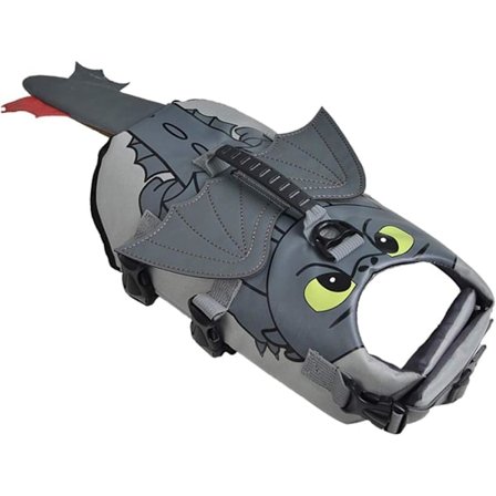 Hundesvømmevest Flydende kæledyrssvømmevest med vinger Livredderbadedragt til brug, Grå, S