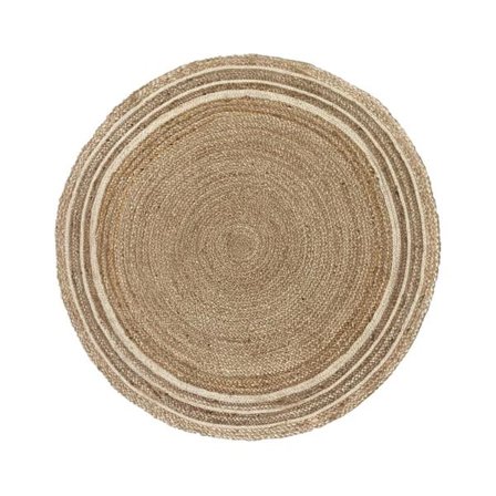 Pyöreä juuttimatto 150 cm – Luonnonvalkoinen