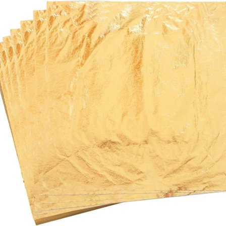 100 ark guld imiteret bladguld til håndværk, metal kunstprojekt, møbler KLB