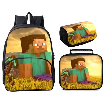 minecraft steve bag tredelad 16-tums ryggsäck stil 1