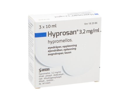 Hyprosan Øyedr 3,2mg/ml, 3 x 10 ml