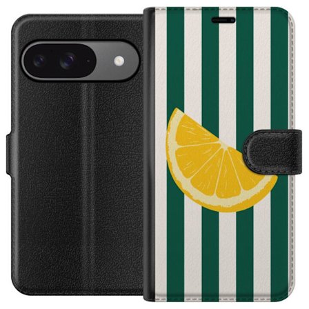 Kompatibelt Plånboksfodral till Google Google Pixel 9 Pro Citronmönster gul citrusfrukt sommar köksmönster retrodesign tapet inspiration fräsch s
