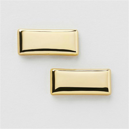 Rectangle Studs - 18K GULLBELAGT MESSING