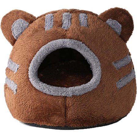 Varmt Djurhåla Säng, Plysch Björndesign för Katter, Mysig Inomhus Säng för Vardagsrummet