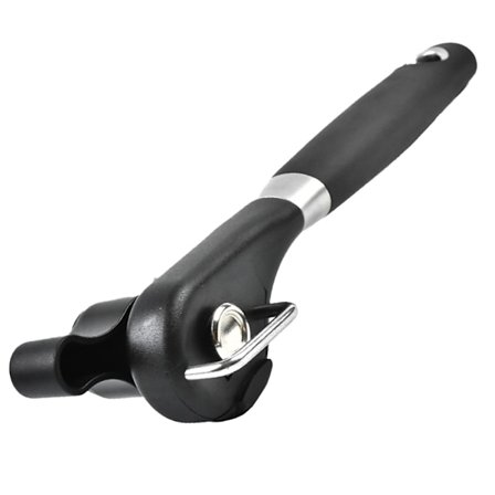 Tölkinavaaja sileällä reunalla, manuaalinen sivuleikkaus piilotetulla terällä, ei teräviä reunoja turvalliseen käyttöön, pitkä kumikahva mukavaan 