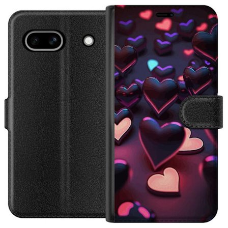Kompatibelt Lommeboketui til Google Google Pixel 7a Midnattshjerter
