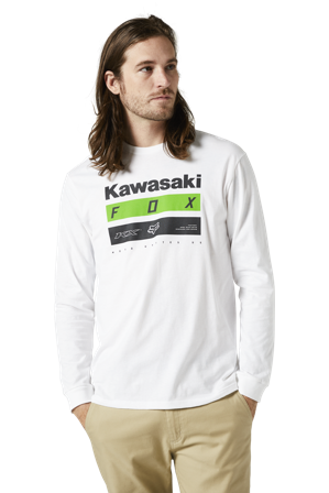 FOX Kawi Stripes LS Premium T-shirt Optisk vit S