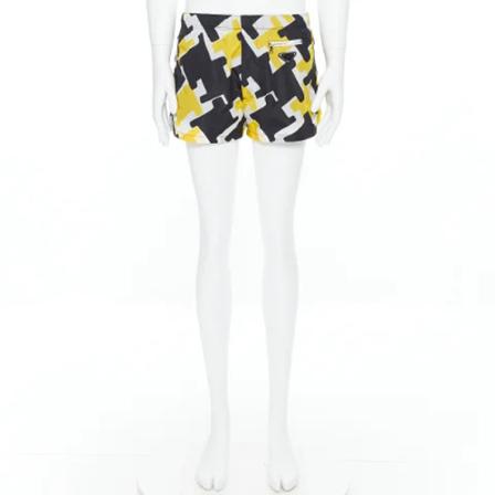 Prada Vintage, Pre-owned Nylon bottoms Geel, Dames, Maat:M,print