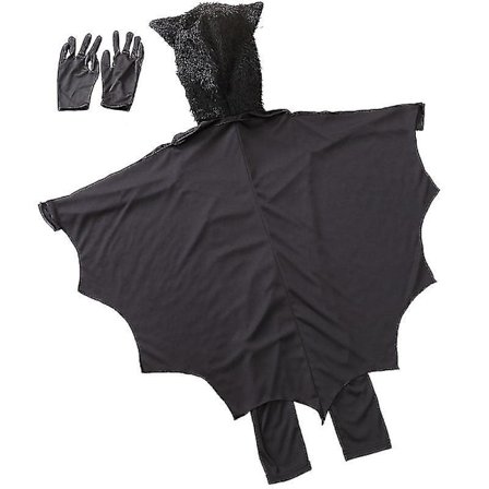 Children's Black Bat Costume Halloween Christmas Cosplay Costume Set -a