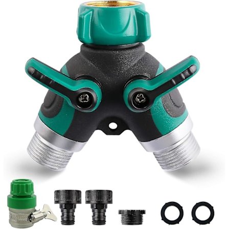 2-suuntainen letkunjakaja, puutarhaletku 2-suuntainen letkuliitin vesihanat 2-suuntainen jakaja säädettävällä lukitusvivulla (1) Hy
