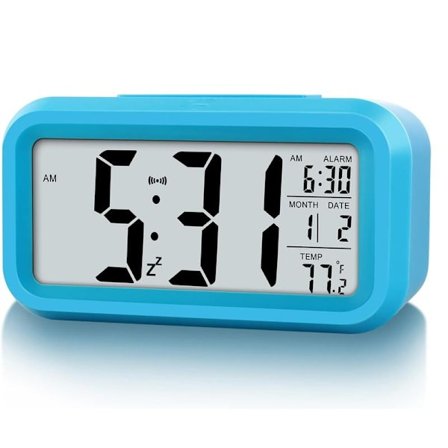 Lille digitalt vækkeur til soveværelse, batteridrevet, natlampe skrivebord bord sengebord sengeur til børn, voksne