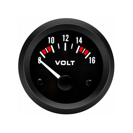 Voltmeter Volt Gauge BX100007 52mm/2in Voltmeter Gauge(8-16V) bilvoltmeter gauge+gorgeri universell 12v voltmeter KLB