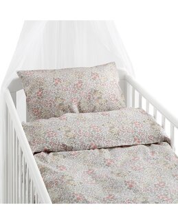 Sengetøj til tremmeseng Floret 2-delt Sand