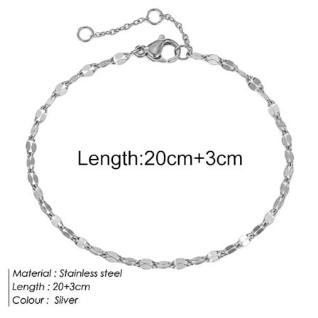 Figaro Kedja Anklets För Kvinnor Lång Armband 20 4Cm Förlänga Kedjor Trendy Smycken Rostfritt Stål Anklet O Odm Smycken YF15692A0W0