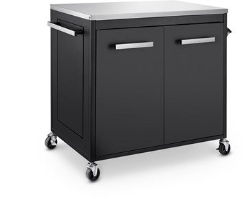 Austin and Barbeque AABQ - Trolley Table With Full Doors - Sidobord med förvaring, soptunna & glashållare