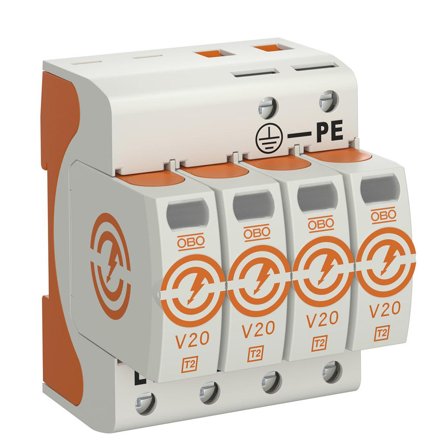 Obo Bettermann 5095164 Overspenningsvern for anlegg uten askebeskyttelse 4 ledere, Stikkontakter & kabler