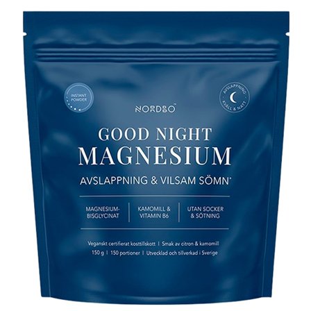 Nordbo Good Night Instant Magnesium 150 g, Helse & Madvarer, Mineraler, Magnesium
