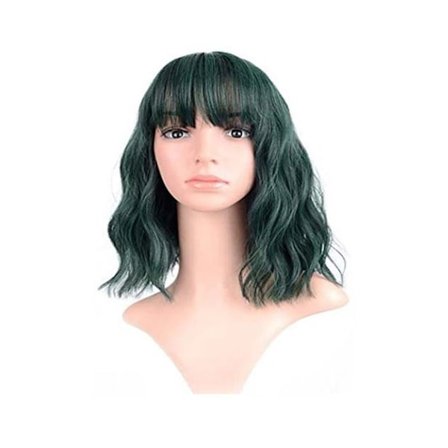 Parykk for kvinner med krøllete hår GRØNN