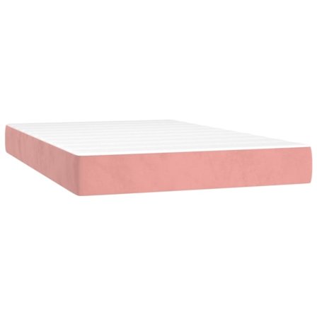 vidaXL Pocketresårmadrass rosa 120x200x20 cm sammet