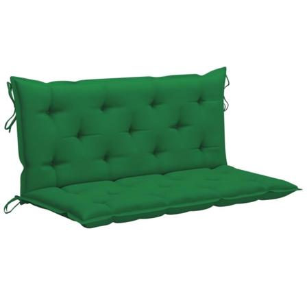 Vidaxl Gungbänk Med Grön Dyna 120 Cm Massiv Teak Grön