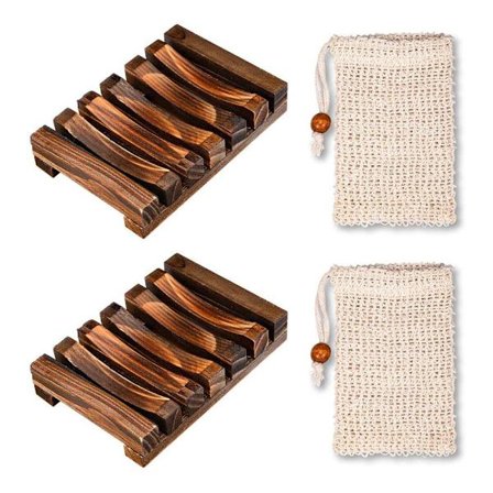 Alsidig sæbeskål, naturlig bambus og organisk sisal, giftfri og robust, holder sæben hård og nem at transportere