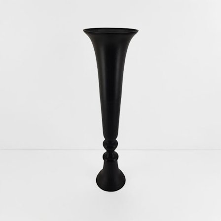 Musta alumiinimaljakko, 20x20x71 cm – Korkea veistoksellinen muotoilu