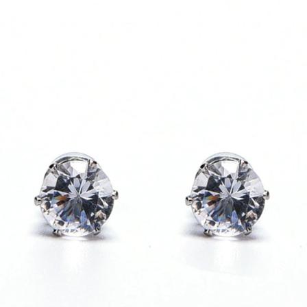 Magnetörhängen med sten (vit rund sten) 8mm