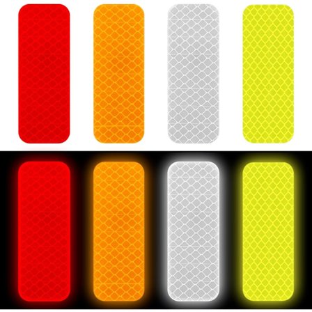 40 st Högreflekterande Reflexklistermärken - Vattentäta, Självhäftande Säkerhetsdekaler för Hjälmar, Cyklar, Skotrar, Motorcyklar, Barnvagnar