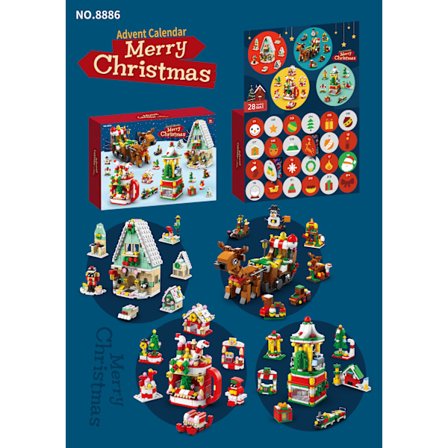 Jul Byggkloss Leksak Överraskningslåda, Barns Små Partikel Byggkloss Djur Hål Kul Set, Halloween Presentförpackning