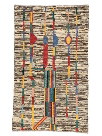 85X141 Dywan Moroccan Berber - Afghanistan Nowoczesny Brunatny/Pomarańczowy (Wełna, Afganistan) Carpetvista