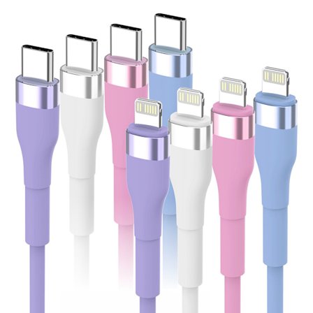 2025 Nyt USB C til Lightning Kabel [Apple MFi Certificeret] 4-pak 2m iPhone Oplader Hurtig Opladningsledning Kompatibel med iPhone iPad og Mere