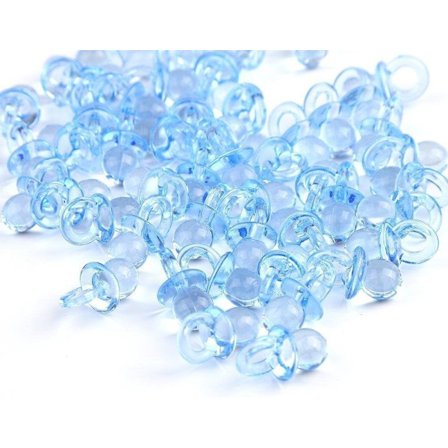 100 st Mini Deko-nappar, Konfetti Borddekoration Giveaway Present till Dop Baby Shower Bröllop Födelsedag Barnfest, Blå