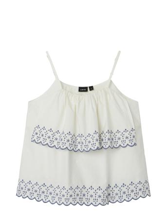 Nlfhyndi Strap Top Tops T-shirts Sleeveless White LMTD