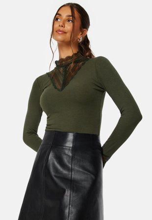 ONLY Onltilde L/S High Neck Lace Top JRS Klær