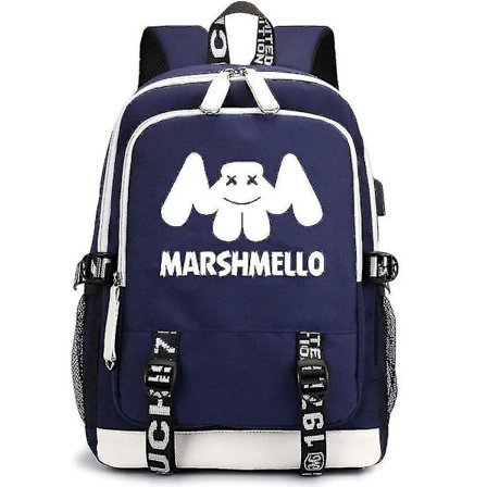 Marshmello Backpack Usb Rechargeable Backpack Large Capacity Student School Bag